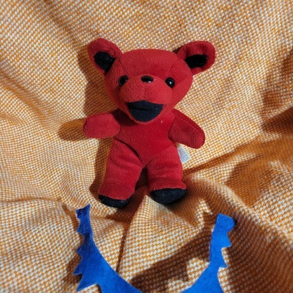 Stevn Smith Grateful Dead Red And Blue Bean Bag Bear 7inch Bertha - Picture 5 of 8